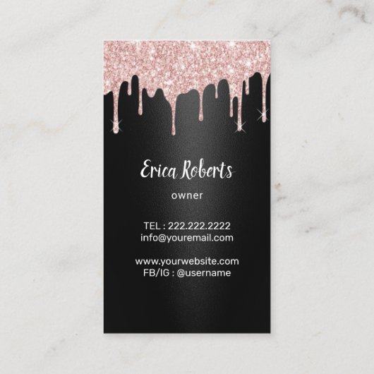 Roos Gold Drips reinigen en vloeibaar maken - zwar Visitekaartje (Achterkant)