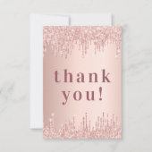 Roos Gold Drips Verjaardag Dank je kaart (Voorkant)