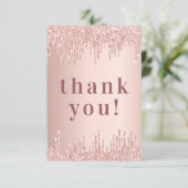 Roos Gold Drips Verjaardag Dank je kaart (Staand voorkant)