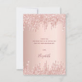 Roos Gold Drips Verjaardag Dank je kaart (Achterkant)