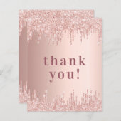 Roos Gold Drips Verjaardag Dank je kaart (Voorkant / Achterkant)