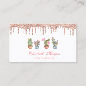 Roos Gold Drips Waterverf Cactus Visitekaartje (Voorkant)