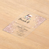 Roos Gold Drips Wijndruiven Vrijgezellenfeest Acryl Uitnodigingen (Laagn)