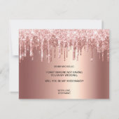 Roos Gold Drips Wil je mijn bruidsmeisje zijn? Kaart (Achterkant)