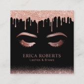 Roos Gold Drivers en Brows Makeup Artist Vierkante Visitekaartje (Voorkant)