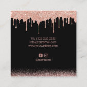 Roos Gold Drivers en Brows Makeup Artist Vierkante Visitekaartje (Achterkant)