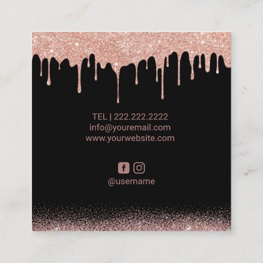 Roos Gold Drivers en Brows Makeup Artist Vierkante Visitekaartje (Achterkant)