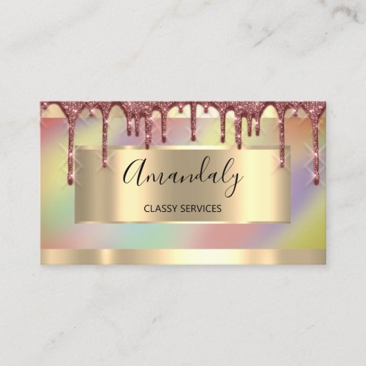 Roos Gold Drivers omhuld holograaf Visitekaartje (Voorkant)