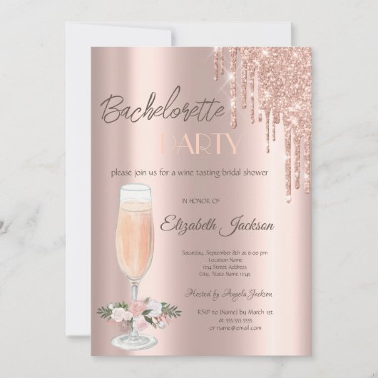 Roos Gold Drivers Rozen Bachelorette Party Kaart (Voorkant)