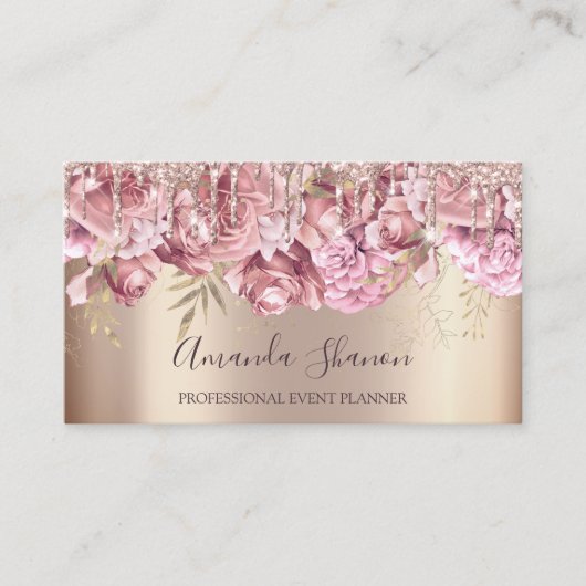 Roos Gold Drivers Rozen Logo Event Planner QRCODE Visitekaartje (Voorkant)