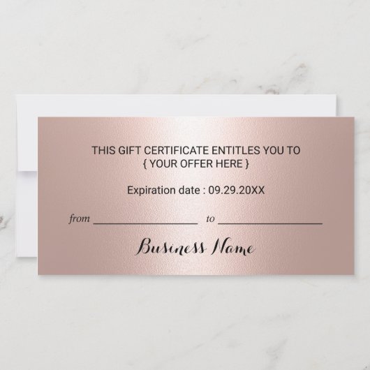 Roos Gold Drivers Salon Spa Cadeaubonnen (Achterkant)