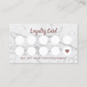 Roos Gold Drives Eyelash Extensions Marble Salon Klantenkaartje (Achterkant)