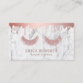 Roos Gold Drives Eyelash Extensions Marble Salon Klantenkaartje (Voorkant)