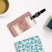 Roos Gold Drives Glitter Metal Monogram Bagage Bagagelabel