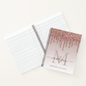 Roos Gold Drives Glitter Sparkle Monogram Script Notitieboek (Binnen)