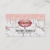 Roos Gold Drives Lips Marble Makeup Artist Salon Visitekaartje (Voorkant)