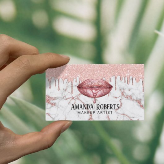 Roos Gold Drives Lips Marble Makeup Artist Salon Visitekaartje
