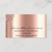 Roos Gold Drives Metal Elegant past Glitter aan Visitekaartje (Achterkant)