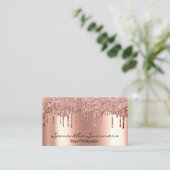 Roos Gold Drives Metal Elegant past Glitter aan Visitekaartje (Staand voorkant)