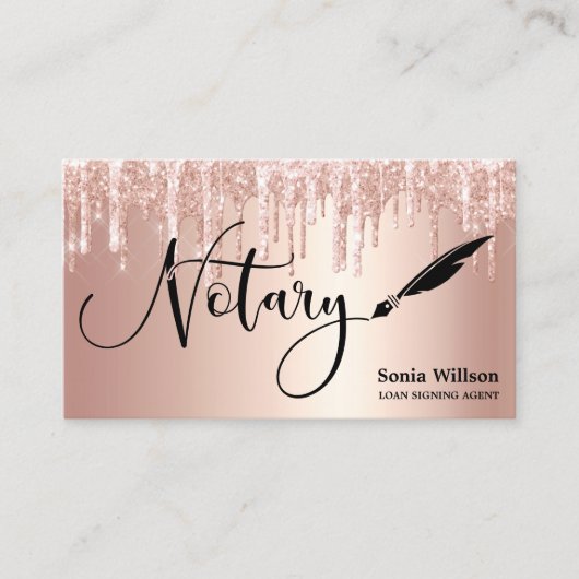 Roos Gold Drives Moderne Notional Loan Signing Age Visitekaartje (Voorkant)