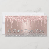 Roos Gold Drives Silver Glitter Cadeaubonnen (Voorkant)