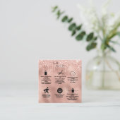 Roos Gold Driving Glitter Candle Care Square Vierkante Visitekaartje (Staand voorkant)