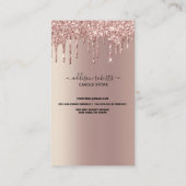 Roos Gold Driving Glitter Candle Care Visitekaartje (Achterkant)