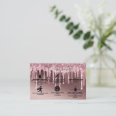 Roos Gold Driving Glitter Candle Care Visitekaartje (Staand voorkant)