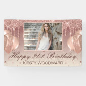 Roos Gold Driving Glitter met diamanten op zaterda Spandoek (Horizontaal)