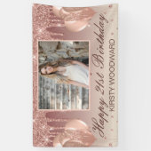 Roos Gold Driving Glitter met diamanten op zaterda Spandoek (Verticaal)