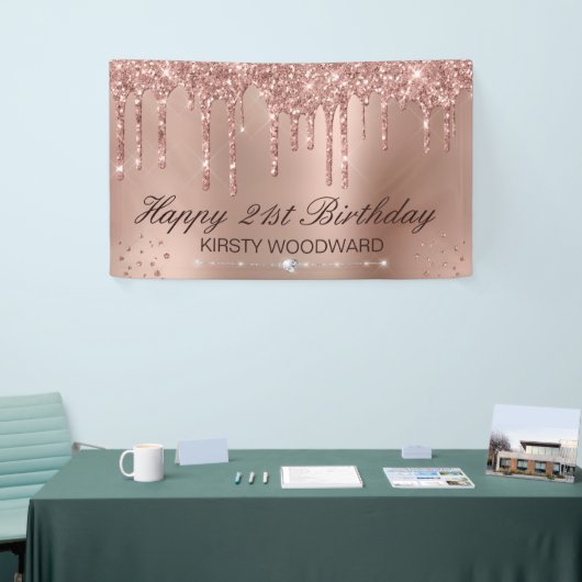 Roos Gold Driving Glitter met diamanten op zaterda Spandoek (Beurs)