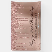 Roos Gold Driving Glitter met diamanten op zaterda Spandoek (Verticaal)