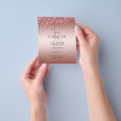 Roos Gold Driving Glitter Modern Wedding Invite Flyer (Hand)