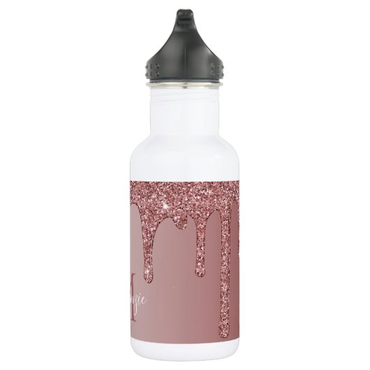 Roos Gold Driving Glitter Monogram Waterfles (Rechts)