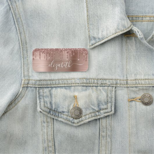 Roos Gold Driving Glitter Naamplaatje (In situ)