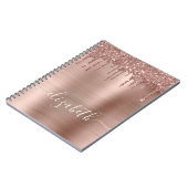 Roos Gold Driving Glitter op maat Notitieboek (Linkerzijde)