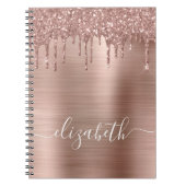 Roos Gold Driving Glitter op maat Notitieboek (Voorkant)
