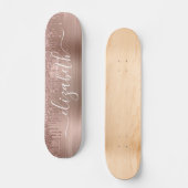 Roos Gold Driving Glitter op maat Persoonlijk Skateboard (Voorkant)
