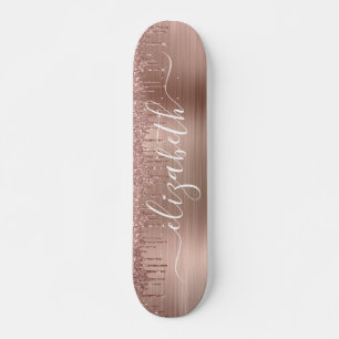 Roos Gold Driving Glitter op maat Persoonlijk Skateboard