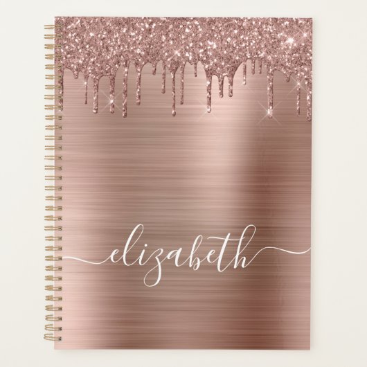 Roos Gold Driving Glitter op maat Planner (Voorkant)