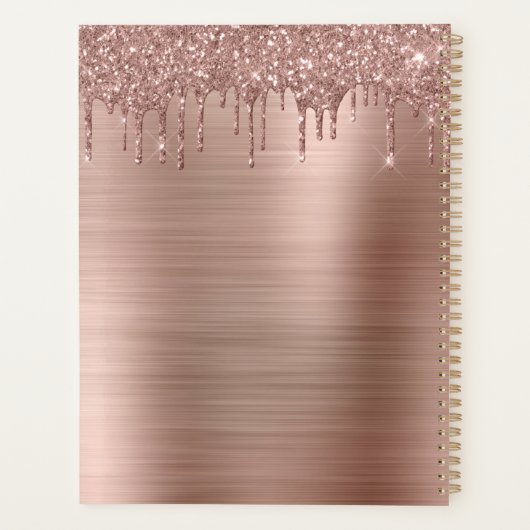 Roos Gold Driving Glitter op maat Planner (Achterkant)