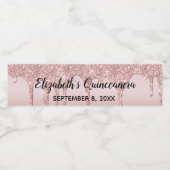 Roos Gold Driving Glitter Quinceañera Water Bottl Waterfles Etiket (Enkel label)