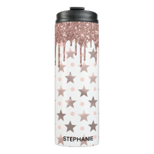 Roos Gold Driving Glitter Thermal Tumbler Thermosbeker