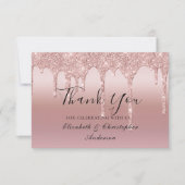 Roos Gold Driving Glitter Weddenschap Hartelijk da Bedankkaart (Voorkant)