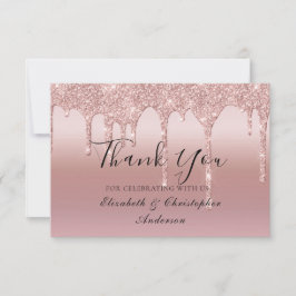 Roos Gold Driving Glitter Weddenschap Hartelijk da Bedankkaart