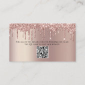 Roos Gold Driving Glitter Weddenschap QR-code Informatiekaartje (Achterkant)
