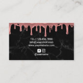 Roos Gold Driving Lips Black Marble Makeup Artist Visitekaartje (Achterkant)