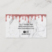 Roos Gold Driving Lips White Marble Makeup Artist Visitekaartje (Achterkant)