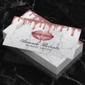 Roos Gold Driving Lips White Marble Makeup Artist Visitekaartje