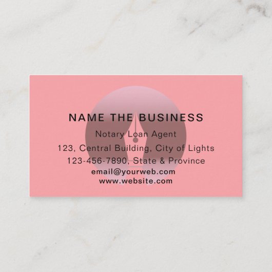 Roos Gold Driving Notional Loan Signing Agent Visitekaartje (Achterkant)